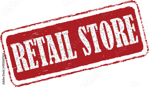 Red retail store stamp for business and marketing