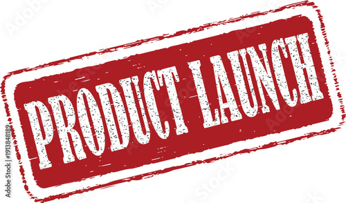 Bold product launch announcement with red stamp