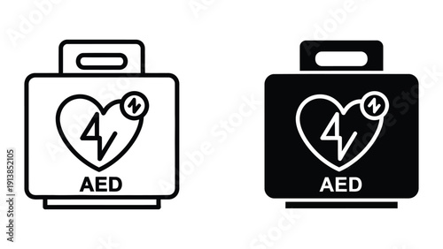 Automated External Defibrillator Icons