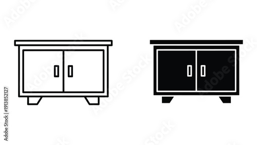 Modern cabinet illustration set