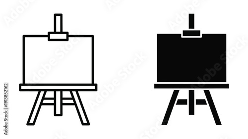 Blackboard on easel icon set