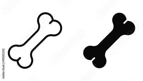 Dog bone icon set