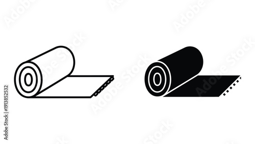 Rolled up carpet or rug illustration