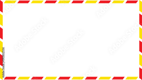 Photo of airmail postcard with red and yellow border design isolated on transparent background