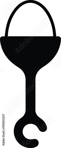 Black Silhouette Icon of a Fishing Lure with a Hook bait tackle