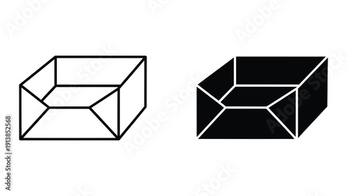 3D Cube Illustration Outlines