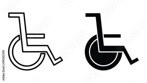 Wheelchair symbols in black and white