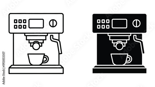 Coffee machine icon set