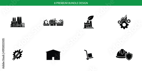 Construction, Factory and Industrial Tools Silhouette 8  Icon Set