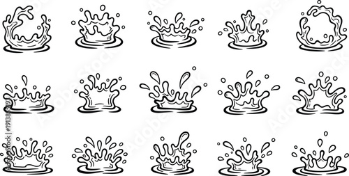 Water splashes depict liquid motion and impact effects.