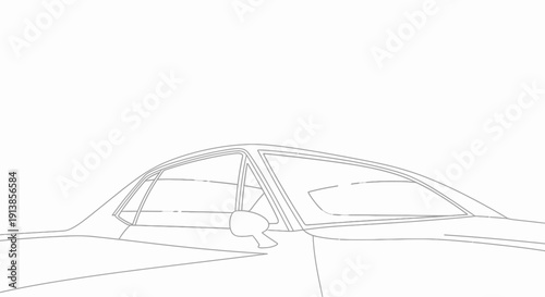 Simple line drawing of a car side view with open door.