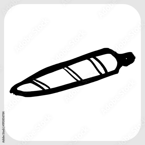 Hand Drawn Cigarette Smoke Illustration. Minimalist Line Art Icon for Smoking Area and Tobacco Branding.