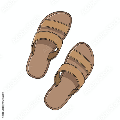 Cartoon Sandals Illustration