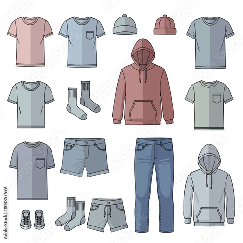 Assorted Casual Clothing Items for Men