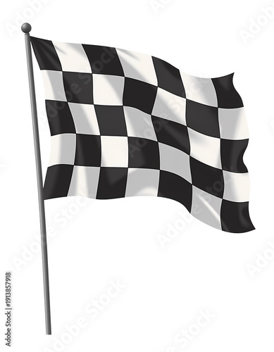 Motorsport chequered flag illustration clipart for racing events
