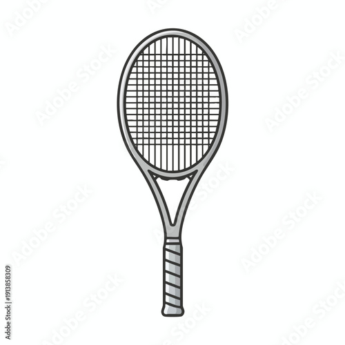 Tennis Racket Line Art Illustration