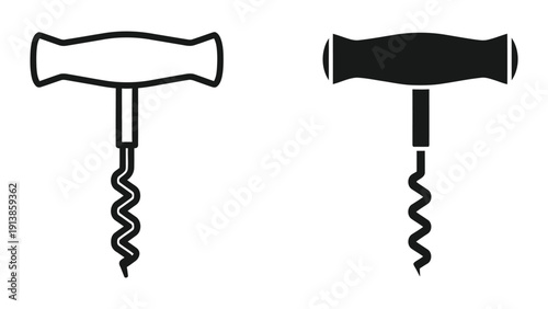 Wine corkscrew illustration
