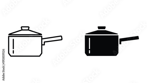 Two pots icons set