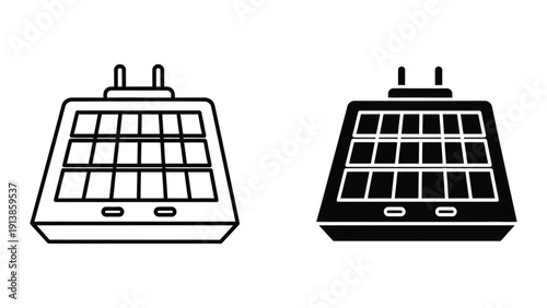 Solar panels side by side