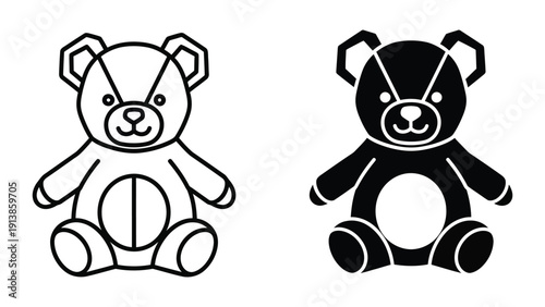 Black and white teddy bears