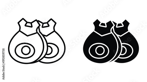 Pomegranate fruit icon set