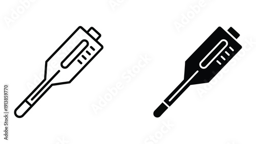 Thermometer icons in black and white