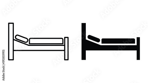 Simple line art of a bed