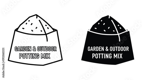 Potting mix bags illustration