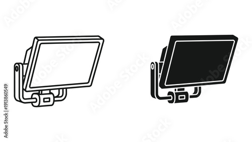Simple black and white line drawing of a monitor