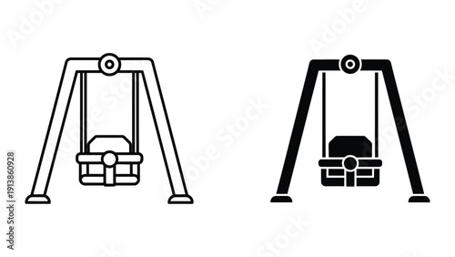 Simple swing line art icons