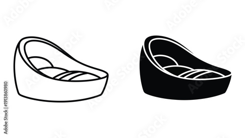 Simple black and white illustration of shoes