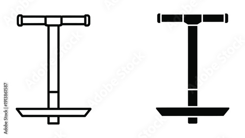 Pogo stick outline vector illustration