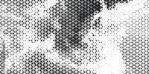 Seamless halftone triangle pattern. Random vector noise texture