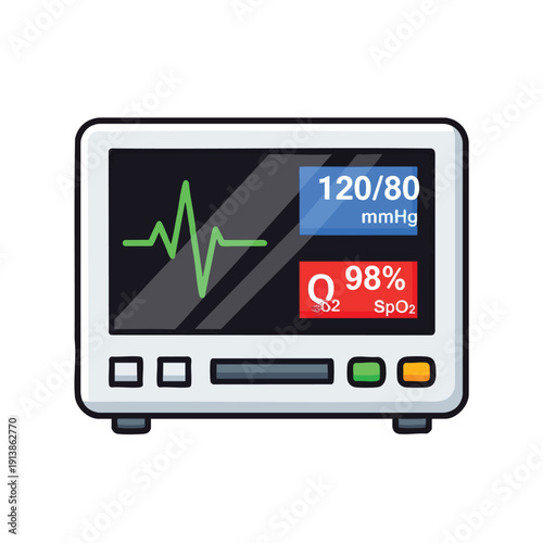 Medical Monitor with Heart Rate and Oxygen Readings