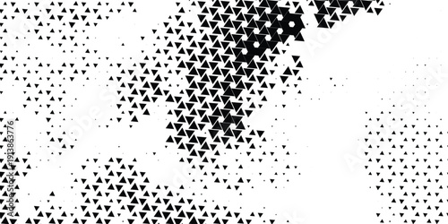 Seamless halftone triangle pattern. Random vector noise texture