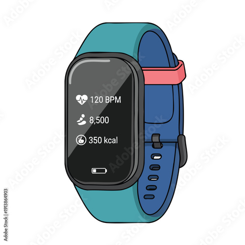 Modern Fitness Tracker Wristband with Heart Rate and Activity Monitoring