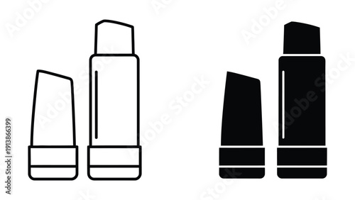 Black and white illustration of two pairs of tubes