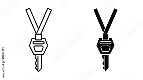 Simple key icons on white background