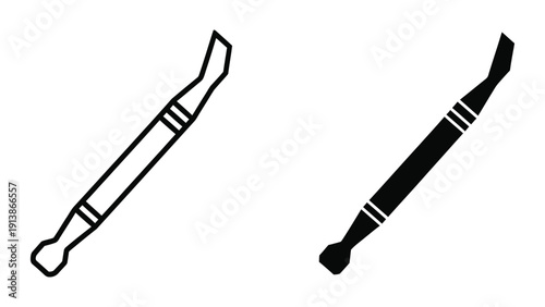 Simple line drawing of two putty knives