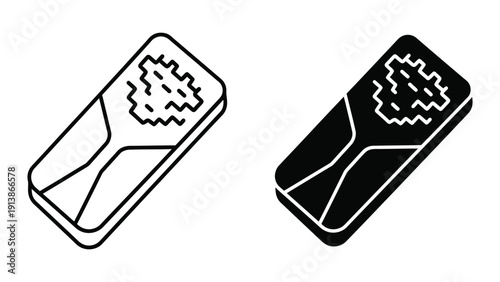 Simple line art of pill or tablet icons