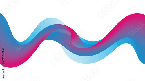 Abstract flowing wave of vibrant pink and blue colors, a mesmerizing fluid gradient creating a dynamic modern background design