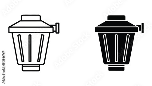 Lamp post icons in outline and filled styles
