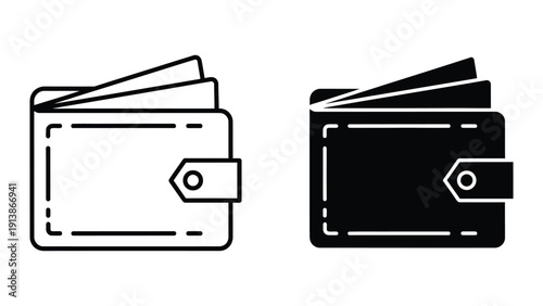 Black and white wallet icon