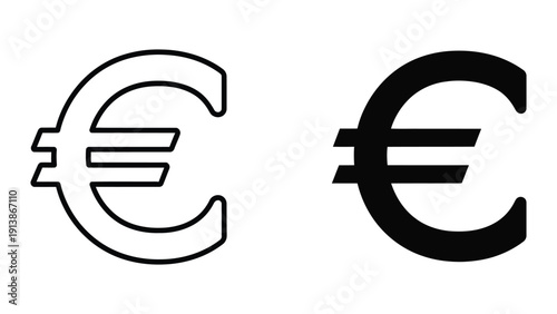 Euro currency symbol icons