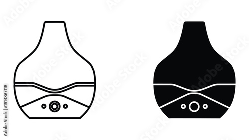 Simple black and white vase illustration