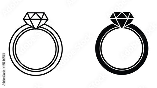 Diamond engagement ring illustration