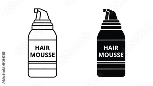 Hair Mousse Bottles Illustration