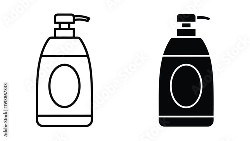 Soap dispenser icons in black and white