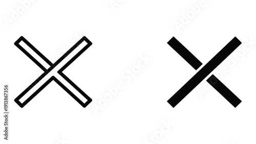 Two black X symbols on white background
