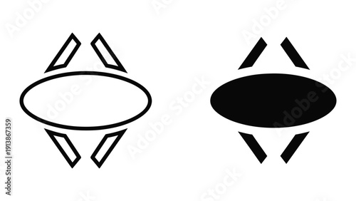 Simple black and white logo or icon set